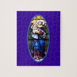 Jesus and Mary stained glass window Jigsaw Puzzle
