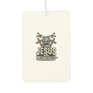 Jesus and Motorcycles Vintage Christian Biker Desi Car Air Freshener