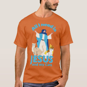 Jesus And My Cats Christian Humour Fun T-Shirt