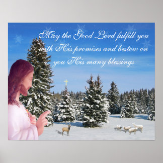 Jesus and Sheep Poster