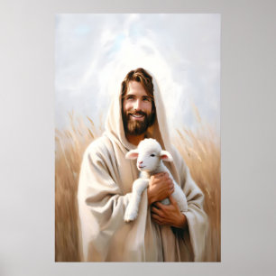 Jesus and Sheep The Good Shepherd Jesus and Lamb Poster