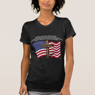 Jesus and the American Soldiers rugged cross US... T-Shirt