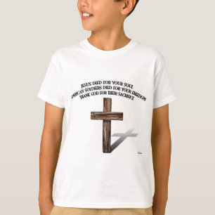 Jesus and the American Soldiers with rugged cross T-Shirt