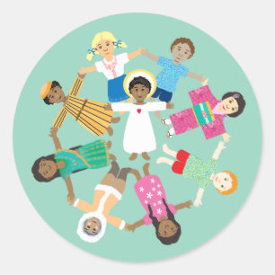 Jesus and the children Sticker