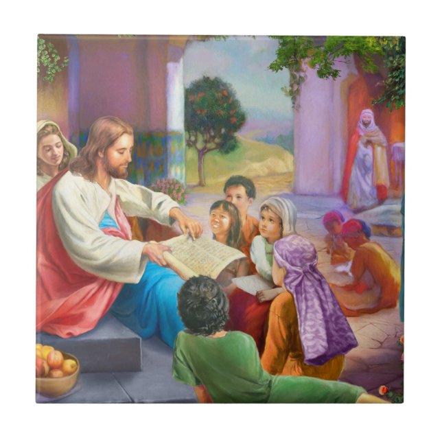 Jesus and the children tile (Front)