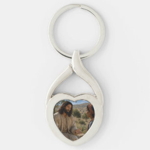 Jesus and the Samaritan Woman at the Well Christia Key Ring