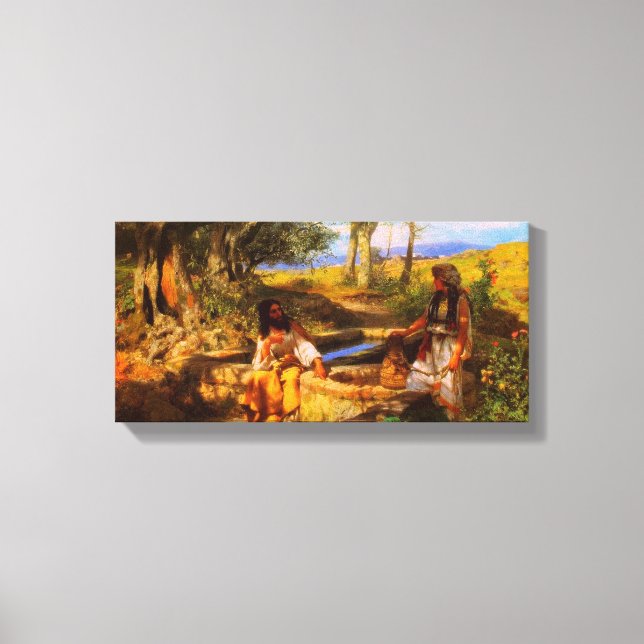 Jesus and the Samaritan Woman Canvas Print (Front)