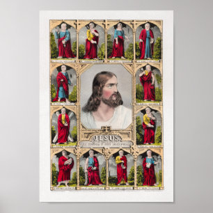 Jesus and the Twelve Apostles Poster