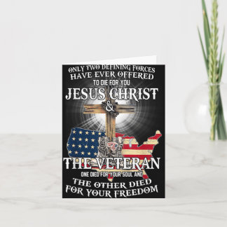 Jesus And Veteran, Died For Your Soul And Your Fre Card