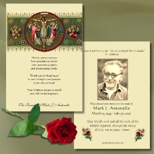 Jesus Angels Sympathy Funeral Catholic Thank You Card