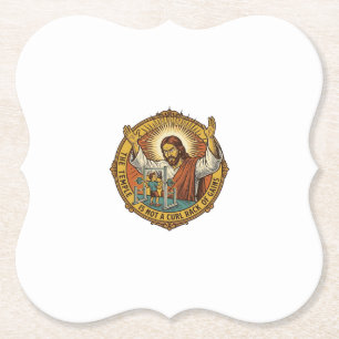 Jesus Angry Bicep Curls Squat Rack Gym Annoyance H Paper Coaster