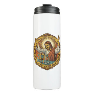 Jesus Angry Bicep Curls Squat Rack Gym Annoyance H Thermal Tumbler