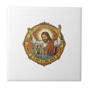 Jesus Angry Bicep Curls Squat Rack Gym Annoyance H Tile