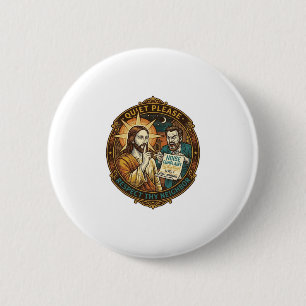 Jesus Angry Neighbor Noise Complaint Loud Party Co 6 Cm Round Badge