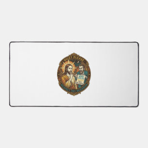 Jesus Angry Neighbour Noise Complaint Loud Party C Desk Mat