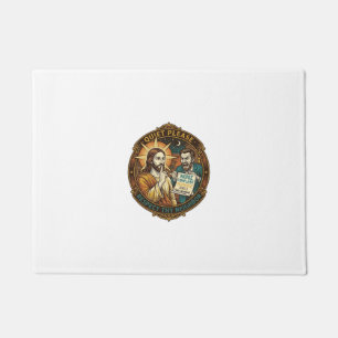Jesus Angry Neighbour Noise Complaint Loud Party C Doormat