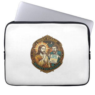 Jesus Angry Neighbour Noise Complaint Loud Party C Laptop Sleeve