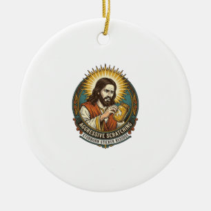 Jesus Annoying Peeling Sticker Paper Residue Shop  Ceramic Tree Decoration
