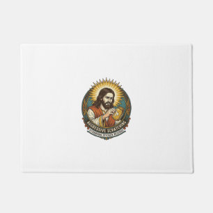 Jesus Annoying Peeling Sticker Paper Residue Shop Doormat
