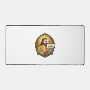 Jesus Annoying Software Update Pop Up Office Humou Desk Mat