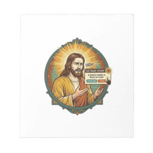 Jesus Annoying Software Update Pop Up Office Humou Notepad