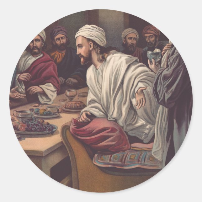 Jesus anointed in Bethany Classic Round Sticker (Front)