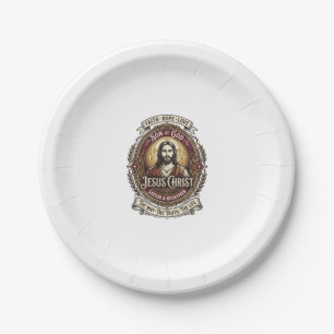 Jesus Antiques Heirloom Graphic Tee Christian Art_ Paper Plate