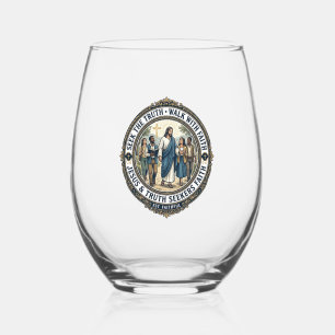 Jesus Apologetics Theology Nerd Shirt Faith Based  Stemless Wine Glass