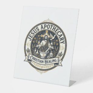 Jesus Apothecary Christian Healing Jesus Apothecar Pedestal Sign