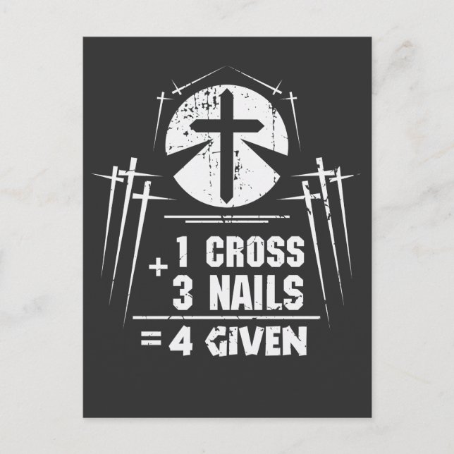 Jesus Appreciation Nails Cross forgiveness Christ Postcard (Front)