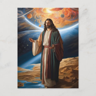 *~* Jesus Arms  Planet  Universe Earth AP50 Cosmos Postcard