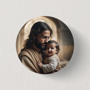 Jesus art 3 cm round badge