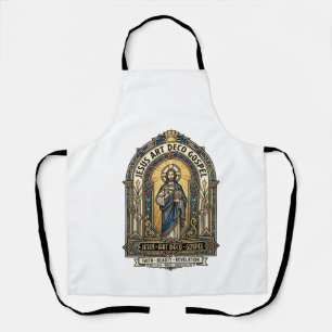 Jesus Art Deco Gospel Jesus Art Deco Christian Fai Apron