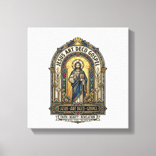 Jesus Art Deco Gospel Jesus Art Deco Christian Fai Canvas Print