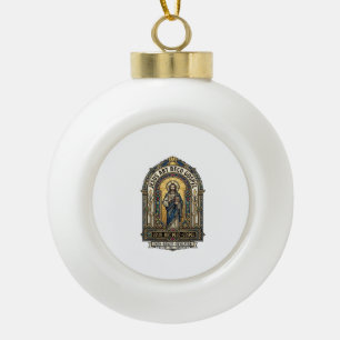 Jesus Art Deco Gospel Jesus Art Deco Christian Fai Ceramic Ball Christmas Ornament