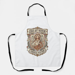 Jesus Art Nouveau Sacred Poster Jesus Art Nouveau Apron