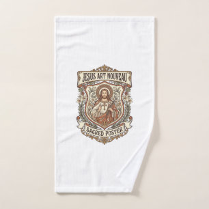 Jesus Art Nouveau Sacred Poster Jesus Art Nouveau Hand Towel