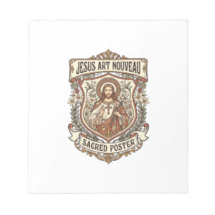 Jesus Art Nouveau Sacred Poster Jesus Art Nouveau  Notepad