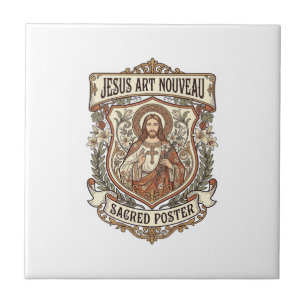 Jesus Art Nouveau Sacred Poster Jesus Art Nouveau Tile
