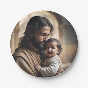 Jesus art paper plate