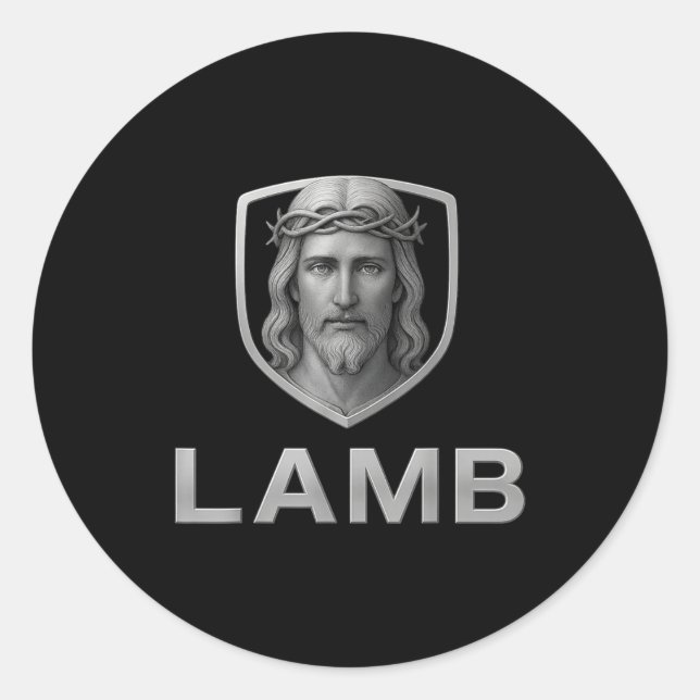 Jesus As The Lamb Iconic Christian Image  Classic Round Sticker (Front)