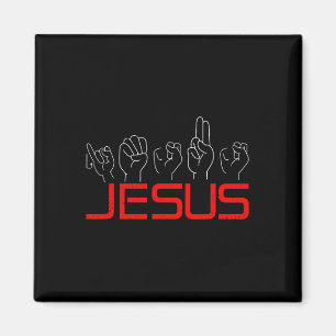 Jesus ASL American Sign Language Christian Deaf Aw Magnet