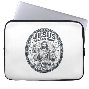 Jesus ASL Deaf Community Inclusion Shirt Christian Laptop Sleeve