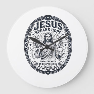 Jesus ASL Deaf Community Inclusion Shirt Christian Large Clock