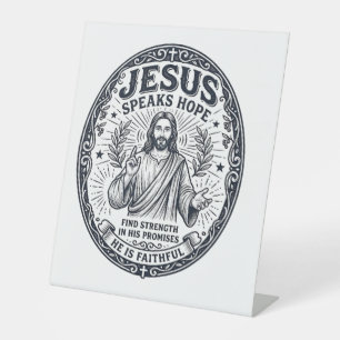 Jesus ASL Deaf Community Inclusion Shirt Christian Pedestal Sign