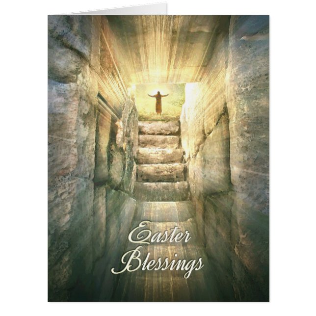 Jesus at the Empty Tomb in Light Rays for Easter (Front)