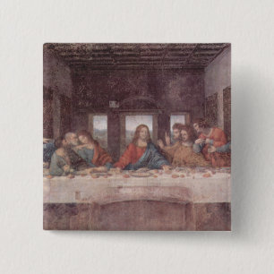 Jesus at The Last Supper, Leonardo da Vinci 15 Cm Square Badge