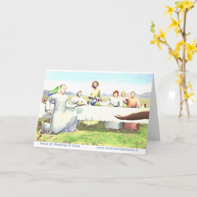 Jesus at Wedding of Cana   Card (Yellow Flower)