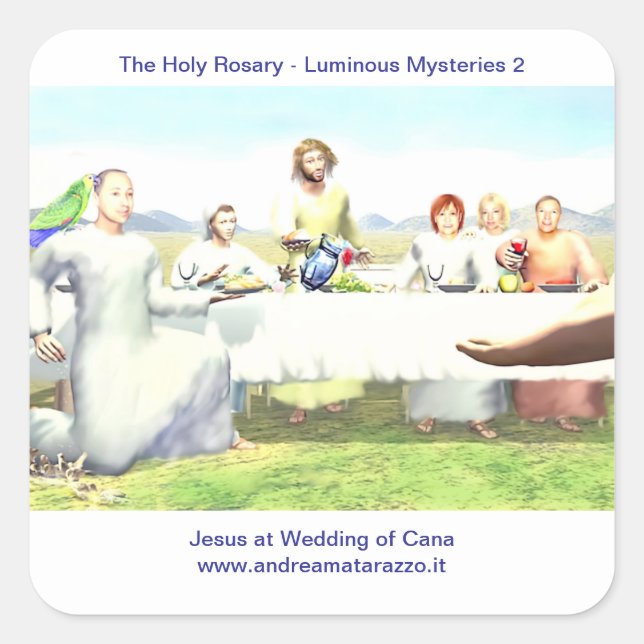 Jesus at Wedding of Cana   Square Sticker (Front)