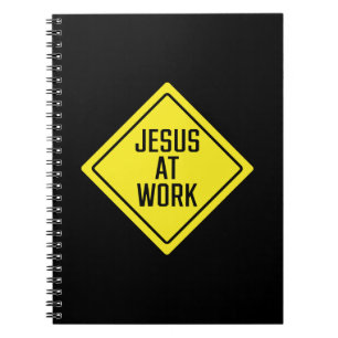 Jesus At Work Traffic Sign Spiral Notebook